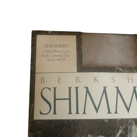 Vtg Berkshire Shimmers Ultra Sheer Leg Full Control Top Pantyhose Silver Size 2 - Picture 2 of 5